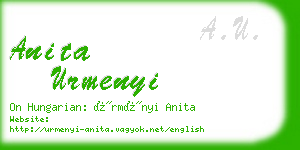 anita urmenyi business card